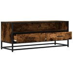 vidaXL Meuble TV chêne fumé 100x34 5x40 cm bois d'ingénierie et métal