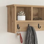vidaXL Porte-manteau mural chêne artisanal 75 x 16 x 26 cm