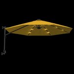 vidaXL Parasol mural avec LED jaune 290 cm