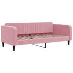 vidaXL Lit de jour avec gigogne et matelas rose 90x200 cm velours
