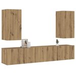 vidaXL Meubles TV muraux 4 Pièces chêne artisanal bois d'ingénierie