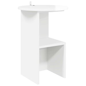 vidaXL Table d'appoint Blanc brillant Ø 39 5 x 55 cm Bois d'ingénierie