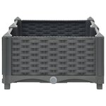 Jardinière lit surélevé plantes fleurs jardin 80 x 40 x 23 cm polypropylène 02_0000942