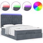vidaXL Cadre de lit ottoman avec matelas gris foncé 140x200 cm velours