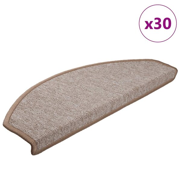 vidaXL Tapis d'escalier 30 Pièces marron clair 65x24x4 cm