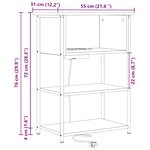 vidaXL Cabinet de chevet Chêne marron 55 x 31 x 76 cm