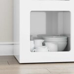 vidaXL Buffet Blanc brillant 59 x 35 x 80 5 cm Bois d'ingénierie