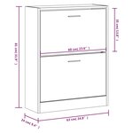 vidaXL Armoire à chaussures Gris béton 63x24x81 cm Bois d'ingénierie