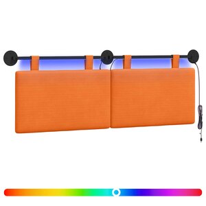 vidaXL Tête de lit suspendue Orange Tissu en velours côtelé