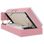 vidaXL Lit de Rangement avec tête de lit Rose 100 x 200 cm Velours