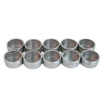 10 boîtes métalliques à couvercle transparent 5 3 x 2 5 cm