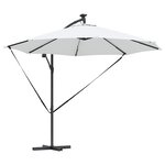 vidaXL Parasol banane à mât déporté Couleur sable 294 x 294 x 248 cm