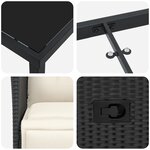 vidaXL Ensemble de Salle à Manger de Jardin de 5 Pièces avec Coussins Noir Poly Rattan