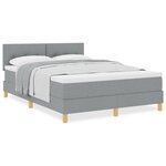 vidaXL Lit à ressorts avec matelas gris clair 160x200 cm Tissu
