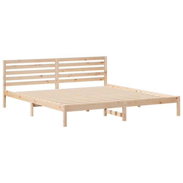 vidaXL Cadre de lit Marron 180 x 210 cm Bois de pin massif