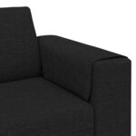 Ensemble de Canapés 3 Pièces Noir tissu