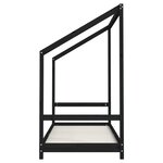 vidaXL Cadre de lit pour enfants noir 80x200 cm bois de pin massif