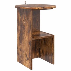 vidaXL Table d'appoint Chêne fumé Ø 39 5 x 55 cm Bois d'ingénierie