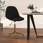 vidaXL Chaise pivotante de salle à manger Noir Velours