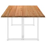 vidaXL Table à manger et bord naturel bois massif chêne rectangulaire