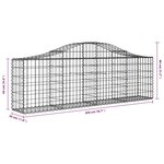 vidaXL Paniers à gabions arqués 15 Pièces 200x30x60/80 cm Fer galvanisé