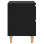 vidaXL Tables de chevet avec pieds en pin 2 Pièces Noir 40x35x50 cm