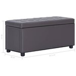 Pouf coffre banquette de rangement 87 5 cm similicuir gris 02_0010826
