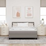 vidaXL Lit à ressorts avec matelas Taupe 140 x 190 cm tissu