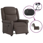 vidaXL Fauteuil inclinable électrique Marron brillant Similicuir