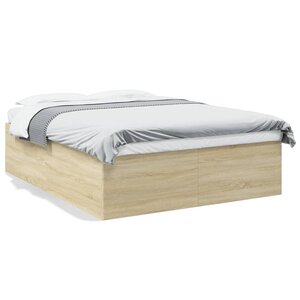 vidaXL Cadre de lit sans matelas chêne sonoma 150x200 cm