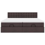 VidaXL Cadre de lit ottoman avec matelas marron foncé 200x200 cm tissu