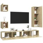 vidaXL Ensemble de meubles TV 5 Pièces Chêne sonoma Bois d'ingénierie