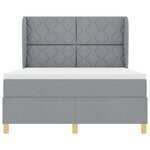 Lit Box Spring vidaXL avec Matelas Gris clair 140x200 cm Tissu