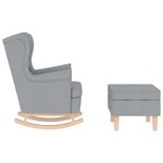 vidaXL Chaise à bascule avec repose-pied Gris clair Tissu