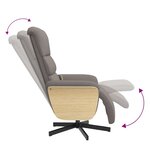 vidaXL Fauteuil inclinable de massage avec repose-pieds taupe tissu