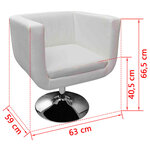 vidaXL Tabouret de bar Blanc Similicuir