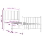 vidaXL Cadre de lit métal sans matelas avec pied de lit blanc 80x200cm