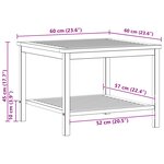 vidaXL Table d'appoint Huile Naturelle 60 x 60 x 45 cm