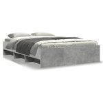 vidaXL Cadre de lit sans matelas gris béton 140x190 cm bois ingénierie