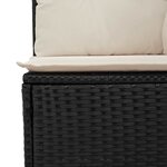 vidaXL Canapé de jardin avec coussin Noir et blanc crème polyrotin