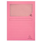 Paquet De 100 Chemises À Fenêtre Super 160g/m2 - 22x31cm - Rose - Exacompta