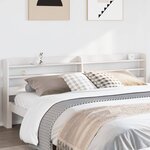 vidaXL Tête de lit avec étagères blanc 180 cm bois massif de pin