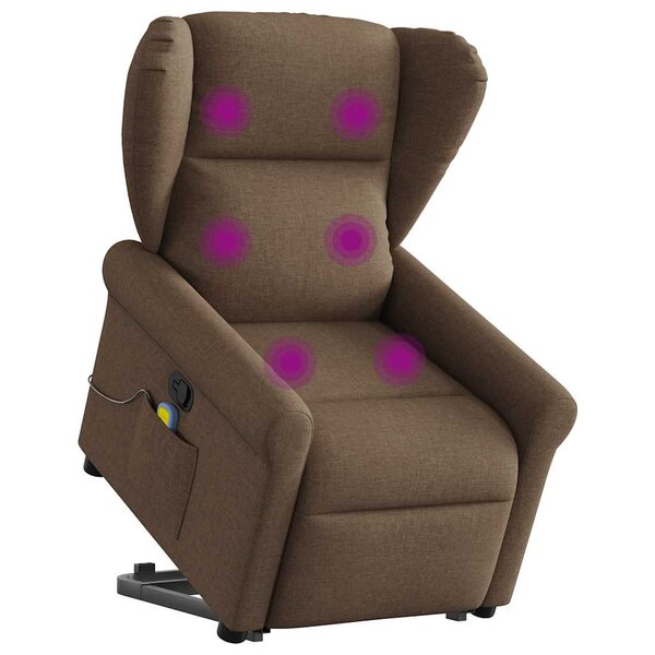 vidaXL Fauteuil de massage inclinable Marron Tissu