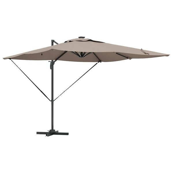 vidaXL Parasol Taupe 286 x 285 x 270 cm Aluminium