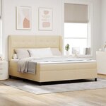 vidaXL Lit à ressorts avec matelas Crème 180 x 200 cm tissu