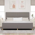 vidaXL Cadre de lit avec tête de lit Taupe 200 x 200 cm tissu