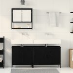 vidaXL Ensemble de meubles de salle de bain 3 pièces en bois d'ingénierie chêne noir