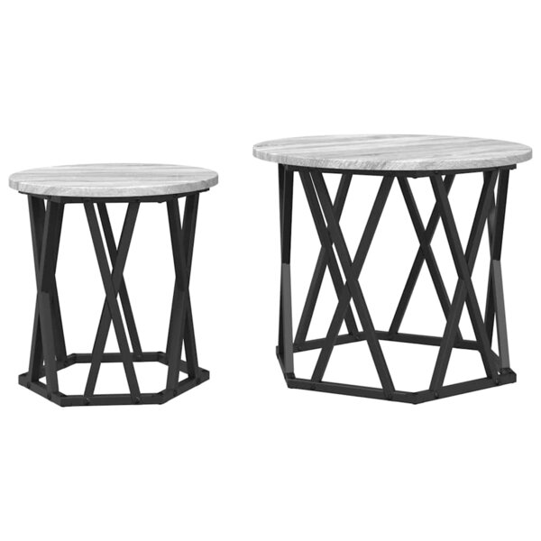vidaXL Table d'appoint 2 Pièces Sonoma gris 50 x 50 x 40 cm