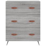 vidaXL Buffet haut Sonoma gris 69 5x34x180 cm Bois d'ingénierie