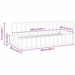 vidaXL Cadre de lit d'angle Gris clair 80 x 200 cm Velours